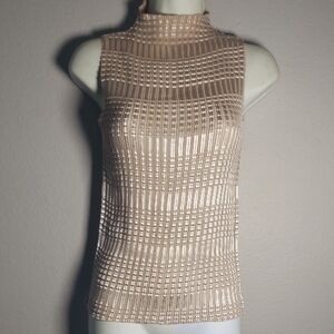 Nicola Elegant Beige Sleeveless Top